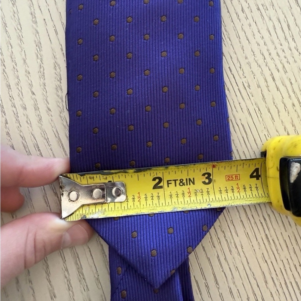 Cesare Attolini Silk Tie Purple Brown Polka Dot 3.25” Handmade Italian Luxury